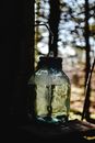 A Glass Jar with Frozen Birch Sap