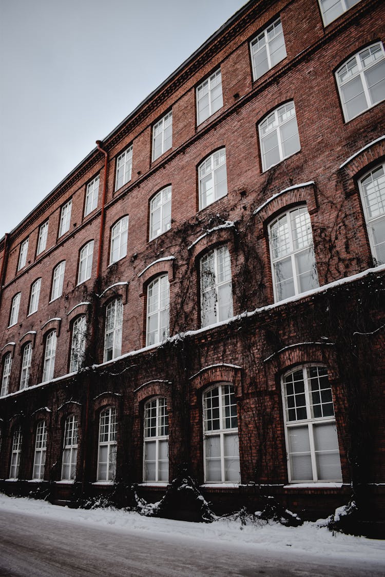 Wide Shot Of A Brown Concrete Building