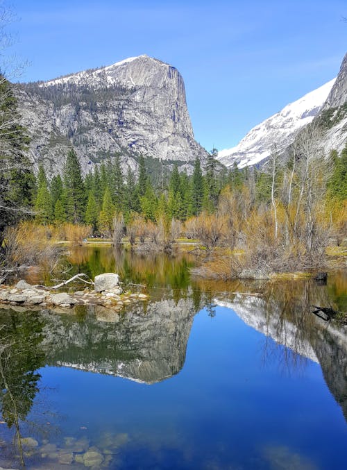 Scenery with Mountains, Cliffs and Lake