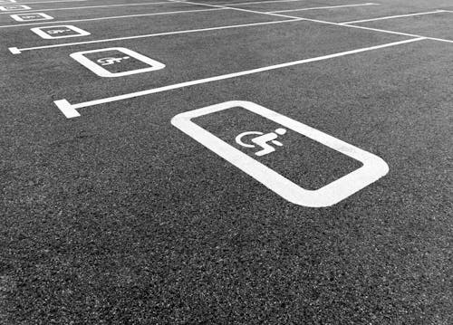 Close-up of Disabled Parking Spaces 