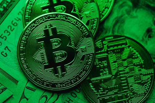 Close-up Photo of Bitcoins
