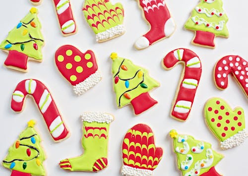 Christmas Cookies on White Background 