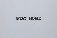 Stay Home Slogan On Gray Background