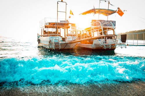 Boats Docked Near the Seashore