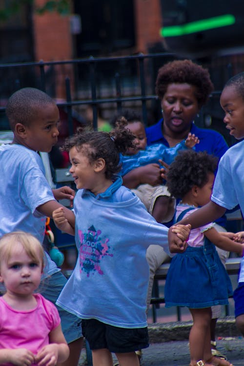 Photos gratuites de enfants, fille caucasienne, filles afro-américaines