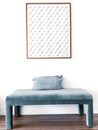 Gray Velvet Upholstered Bench with Throw Pillow