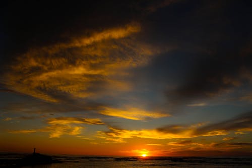 Бесплатное стоковое фото с закат, пляж