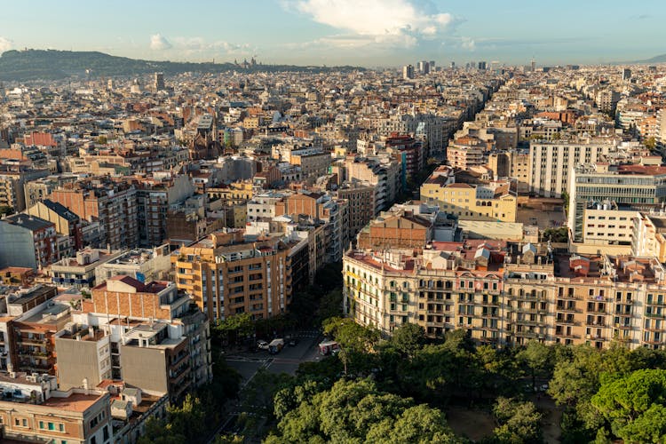 An Aerial Shot Of The City Of Barcelona