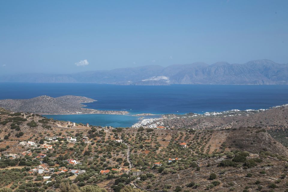 White Mountains rising above a Cretan coastline