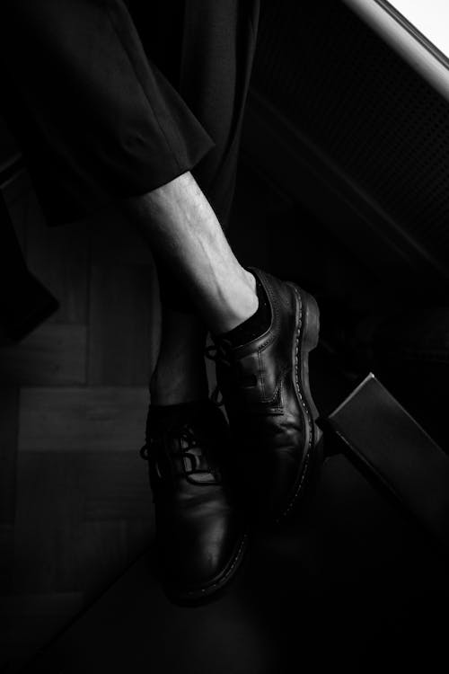 Man Legs in Formal Shoes