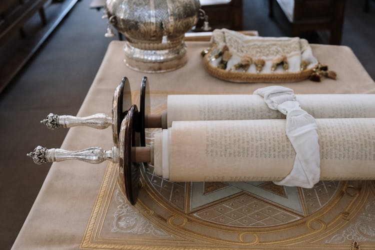 A Sefer Torah On A Table