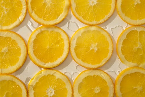 Arrangement of juicy orange slices