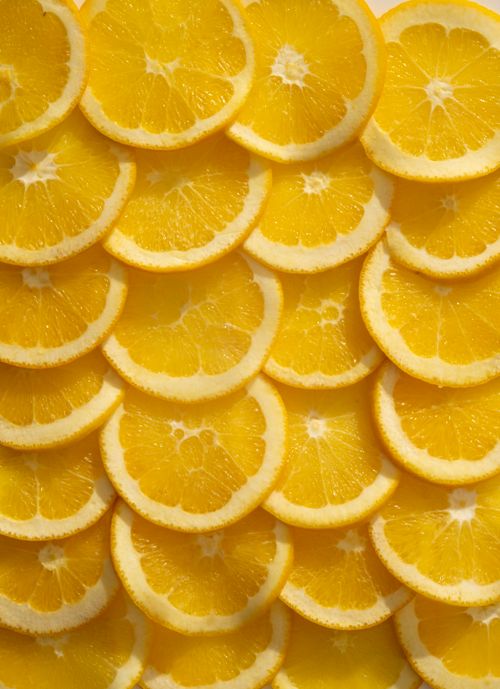Free From above composition of sliced fresh juicy citrus fruits Stock Photo