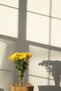 Bouquet of yellow flowers in vase