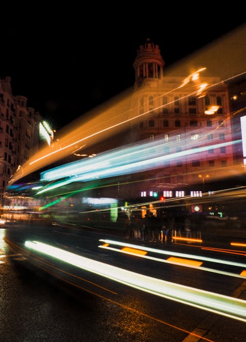 Long Exposure City Lights at Night 