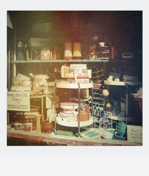 Old Polaroid with a Shop Window