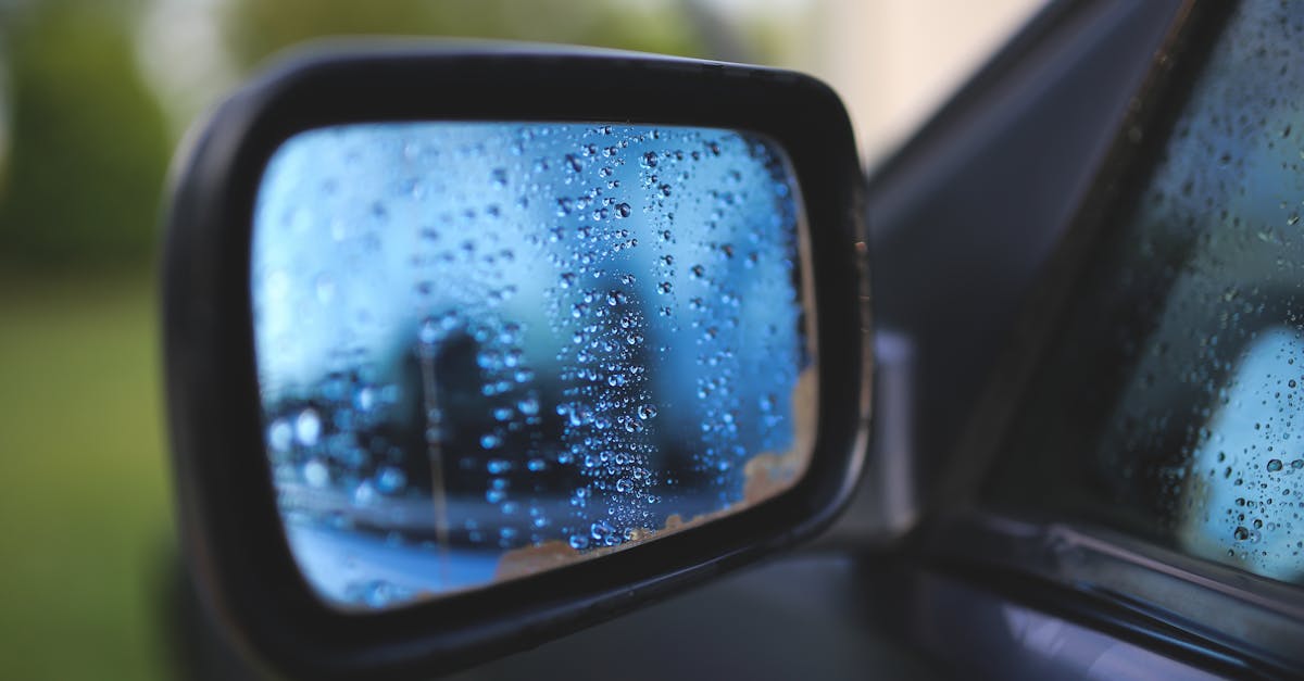Drops on a car mirror