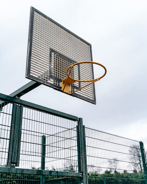 Low-Angle Shot of a Basketball Ring