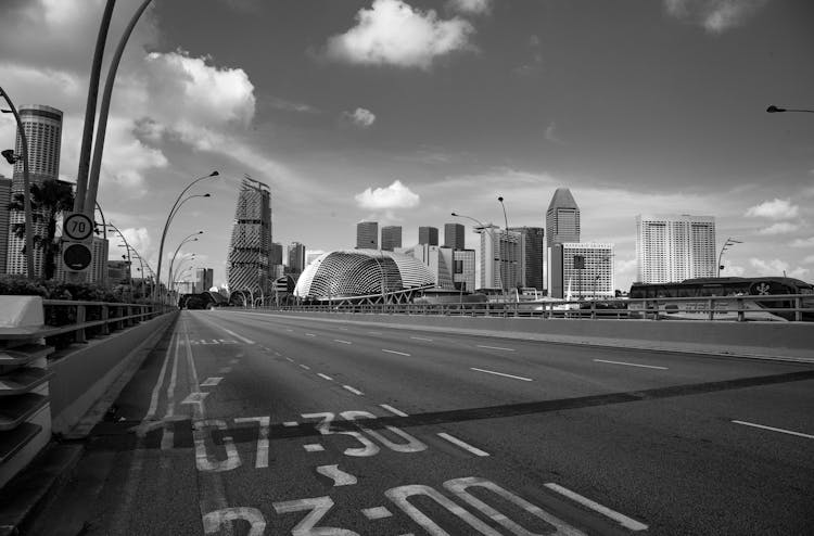 City Street And Buildings In Singapore 