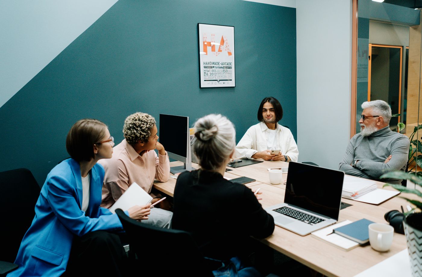 Leadership team in a strategy discussion