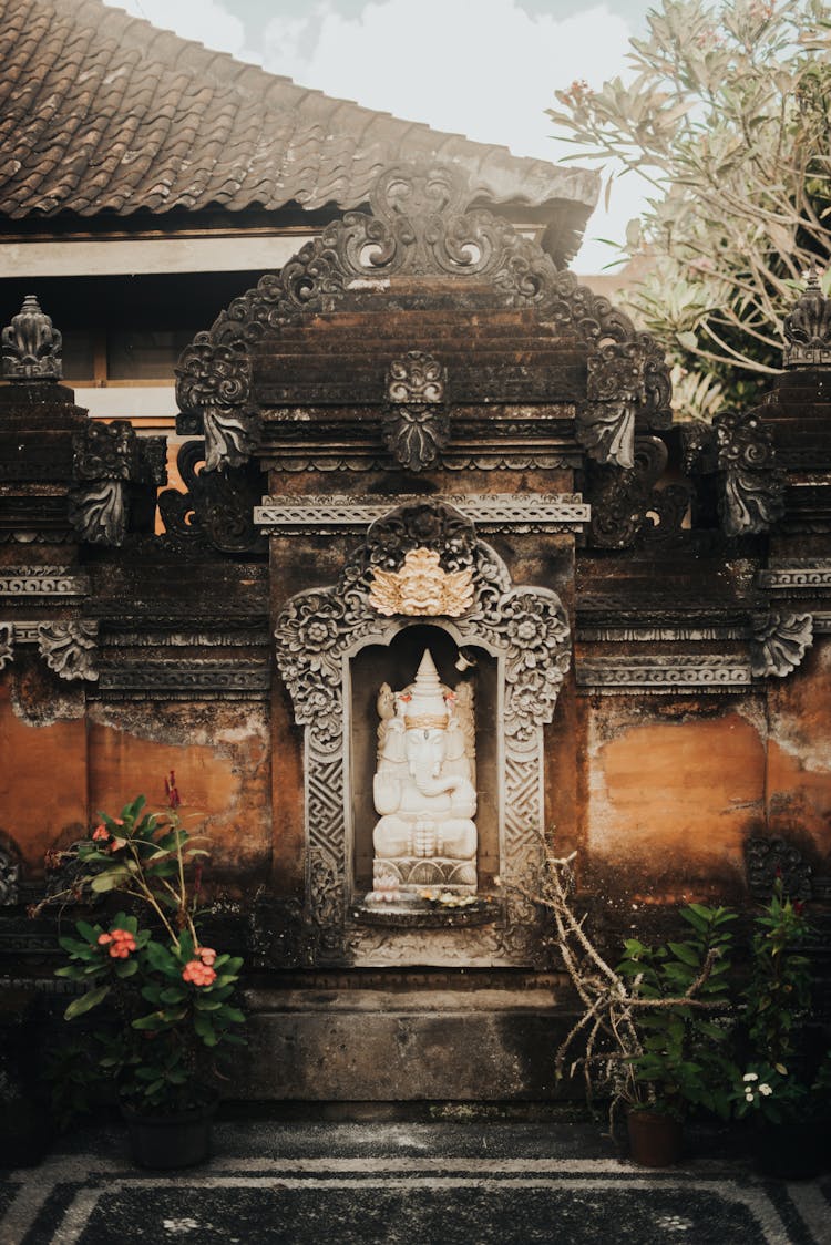 Sculpture Of The Hindu Deity Ganesha In Pura Taman Saraswati Tample