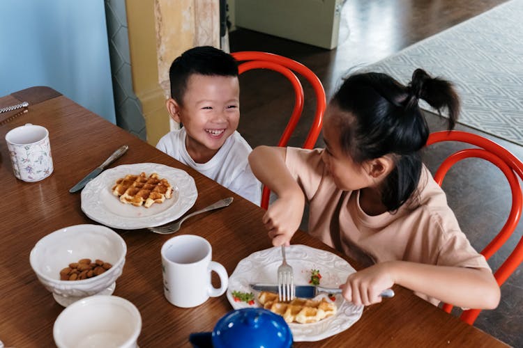 Children Having Breakfast