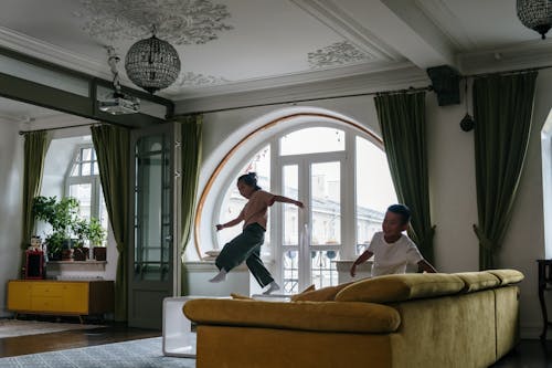 Children Playing on the Living Room