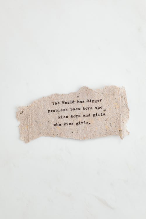 Quote Written with a Typewriter on a Recycled Paper Sheet 