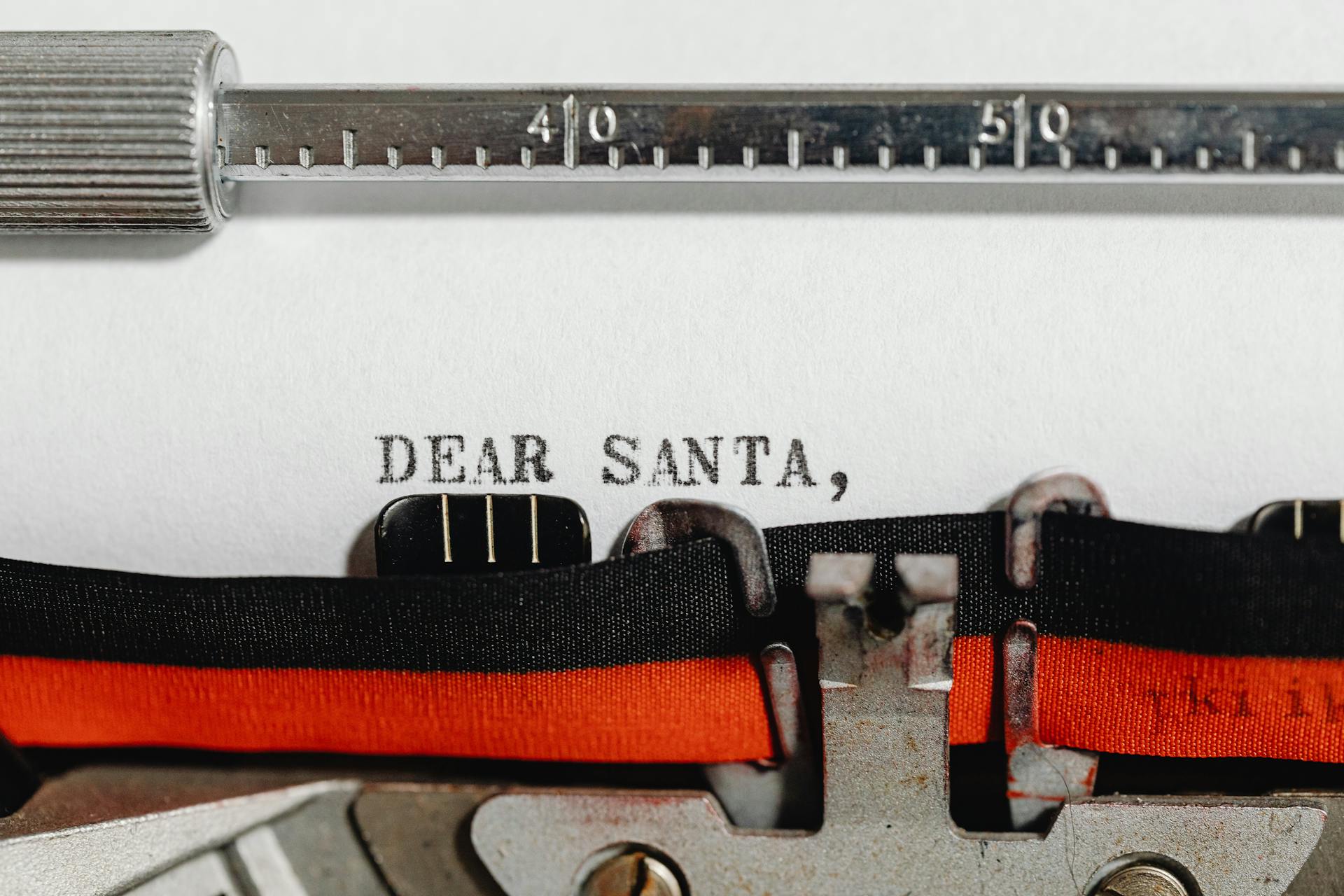 Letter to Santa Coming out of an Old Typewriter