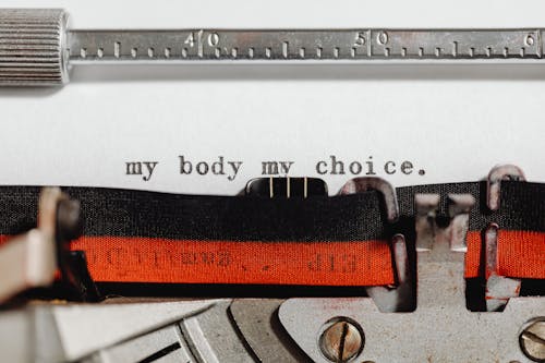 Feminist Slogan Coming out of a Typewriter