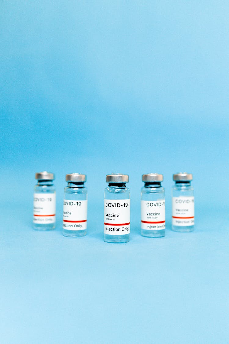 Close-Up Shot Of Vials Of Vaccines