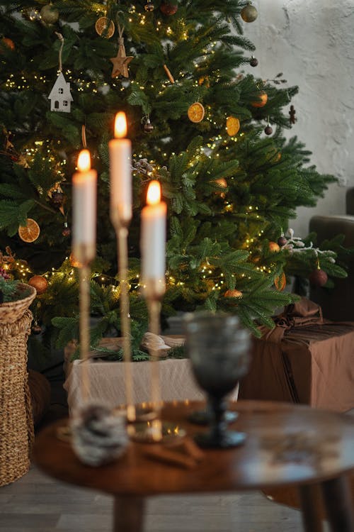 Photo of a Lighted Christmas Tree