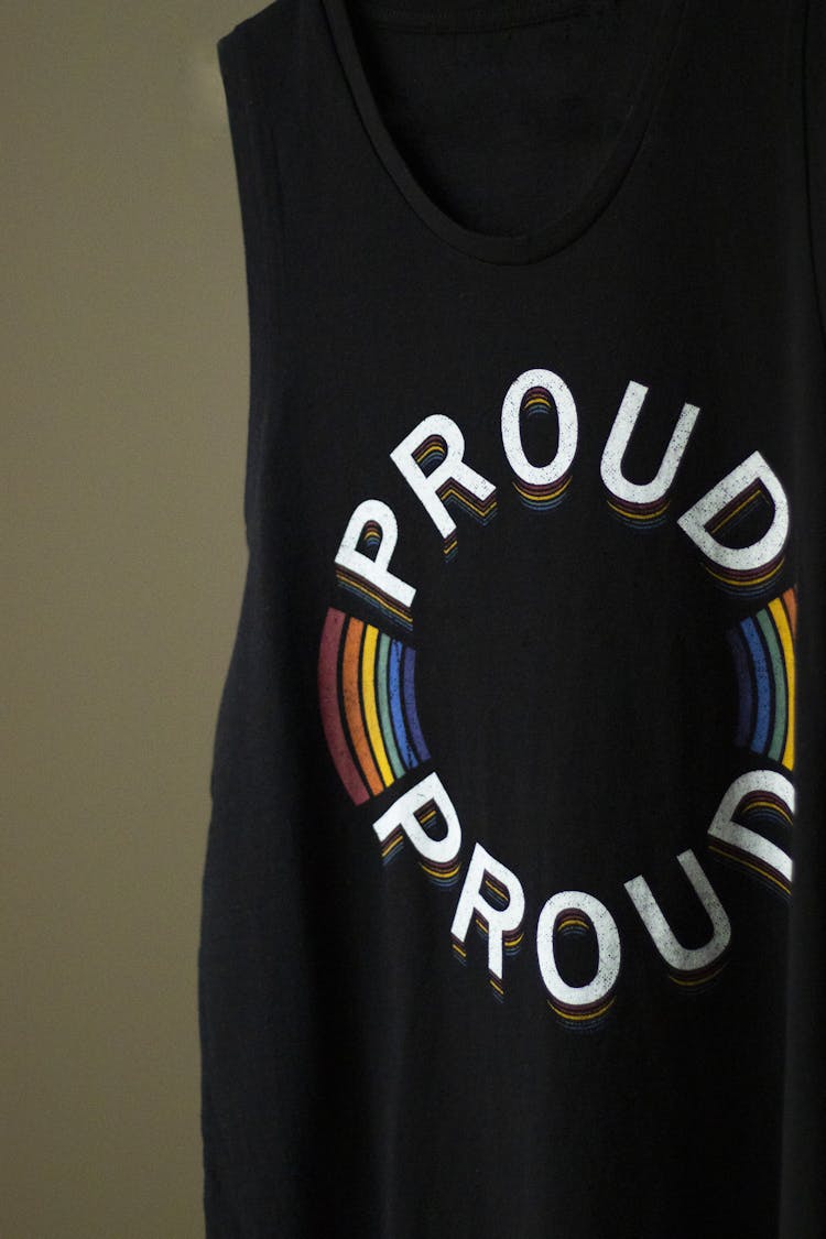 Proud And Rainbow On Black Tank Top