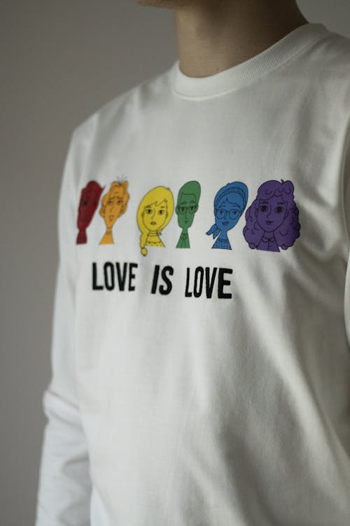 Love is Love on White Blouse