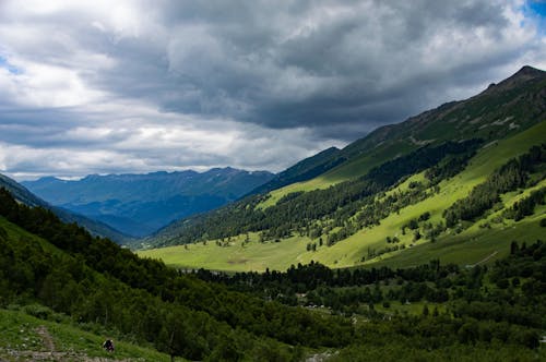 Beautiful Green Mountains Under White Clouds