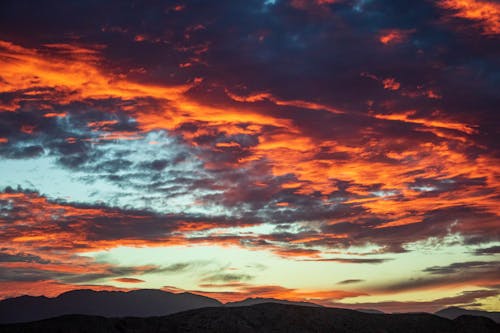 Dramatic Orange Clouds in the Sky