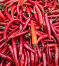 A Close-Up Shot of a Pile of Chili Peppers