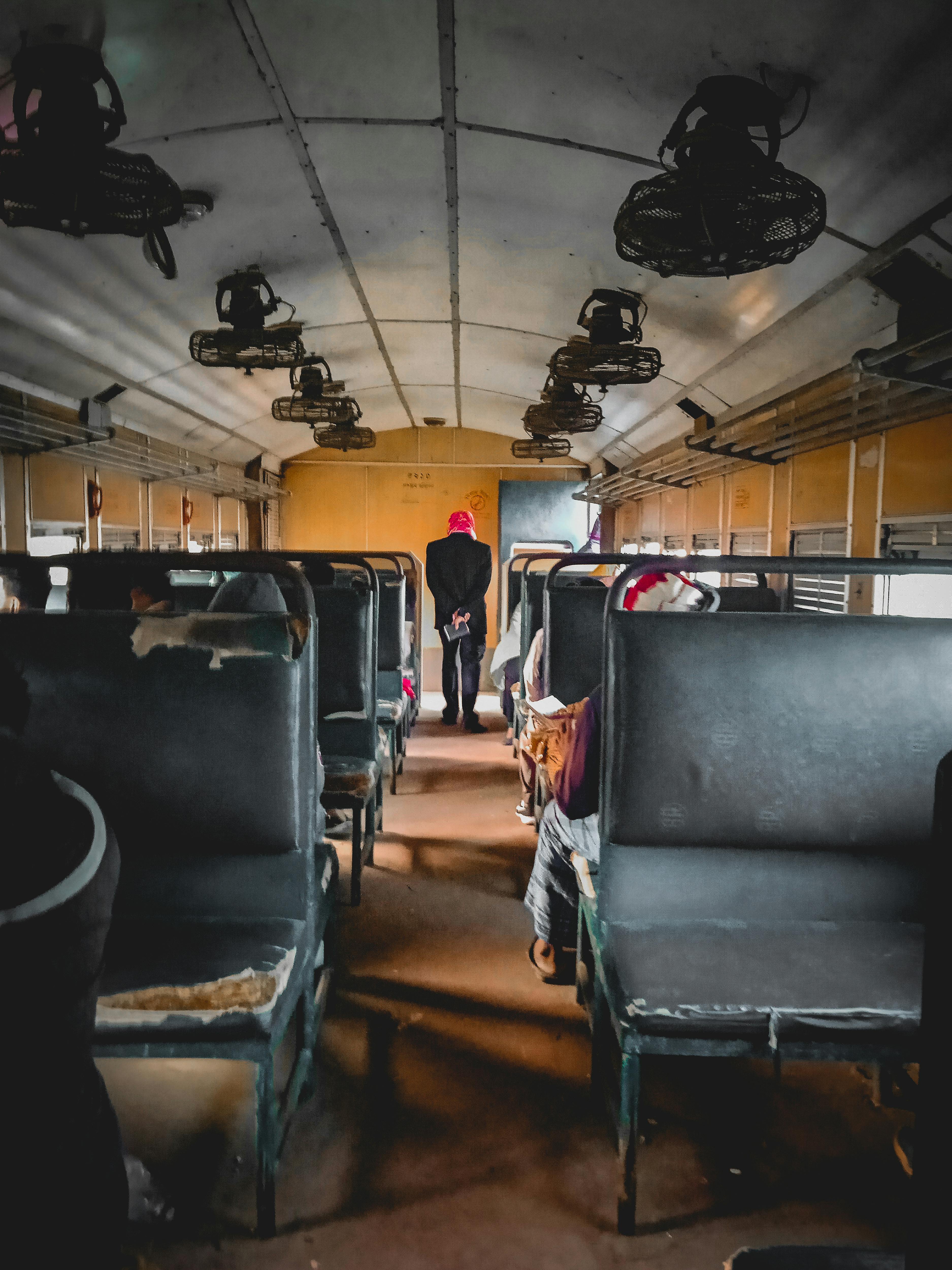 people travelling in a train