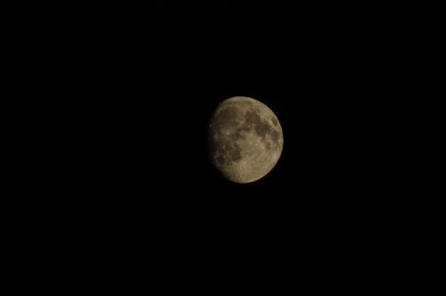The Moon in the Dark Night Sky