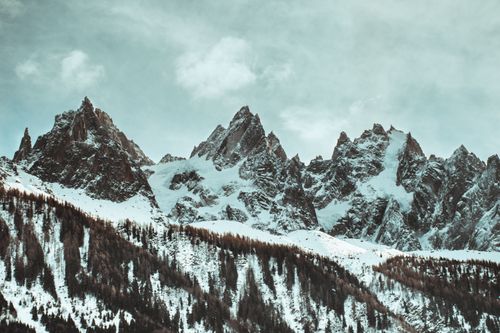 Free Stunning snowy peaks of the French Alps in Monblanc, perfect for winter landscapes. Stock Photo