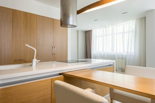 Interior of modern spacious kitchen