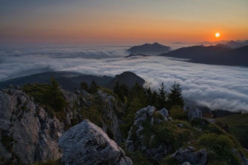 Free Sea of Clouds during Sunrise Stock Photo