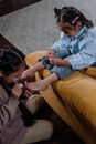 Elder Sister Doing Manicure to Her Sibling