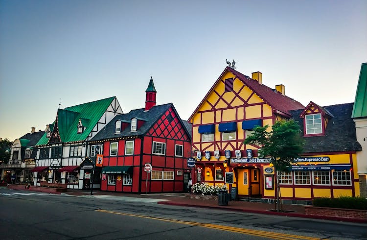 Colorful Houses Beside The Road