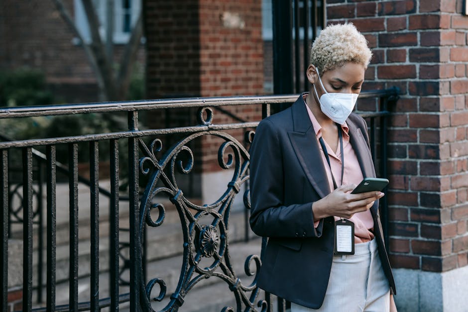 solo traveler woman using map and smartphone on street