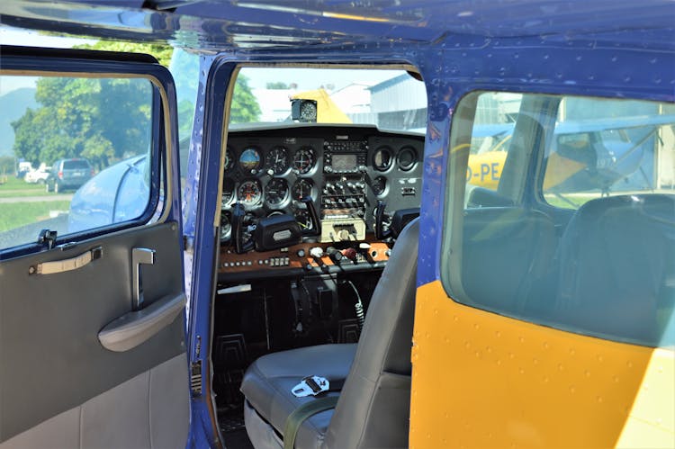 Pilot Cabin In A Small Airplane 