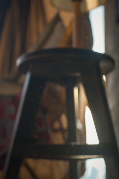 Defocused Photo of a Wooden Stool 