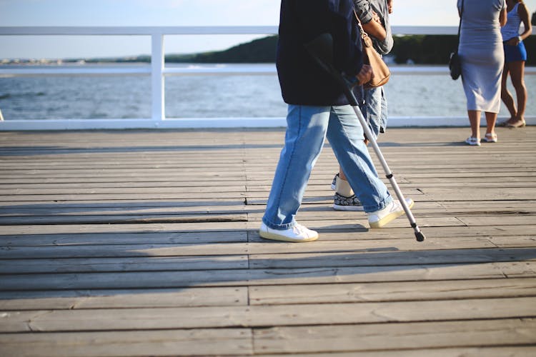 Woman With A Crutch