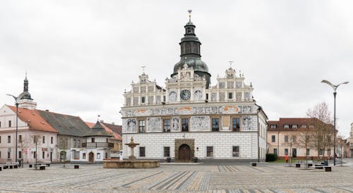 Exterior of a Historic Building on a Town Square