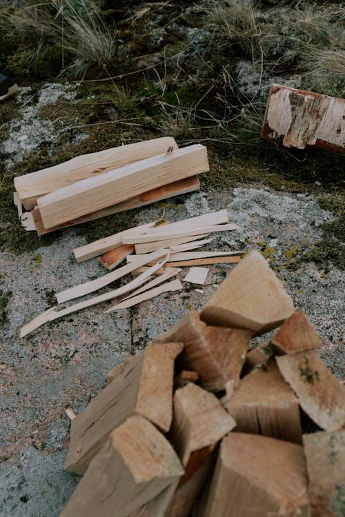 切碎的, 升火的木柴, 垂直拍攝 的 免費圖庫相片